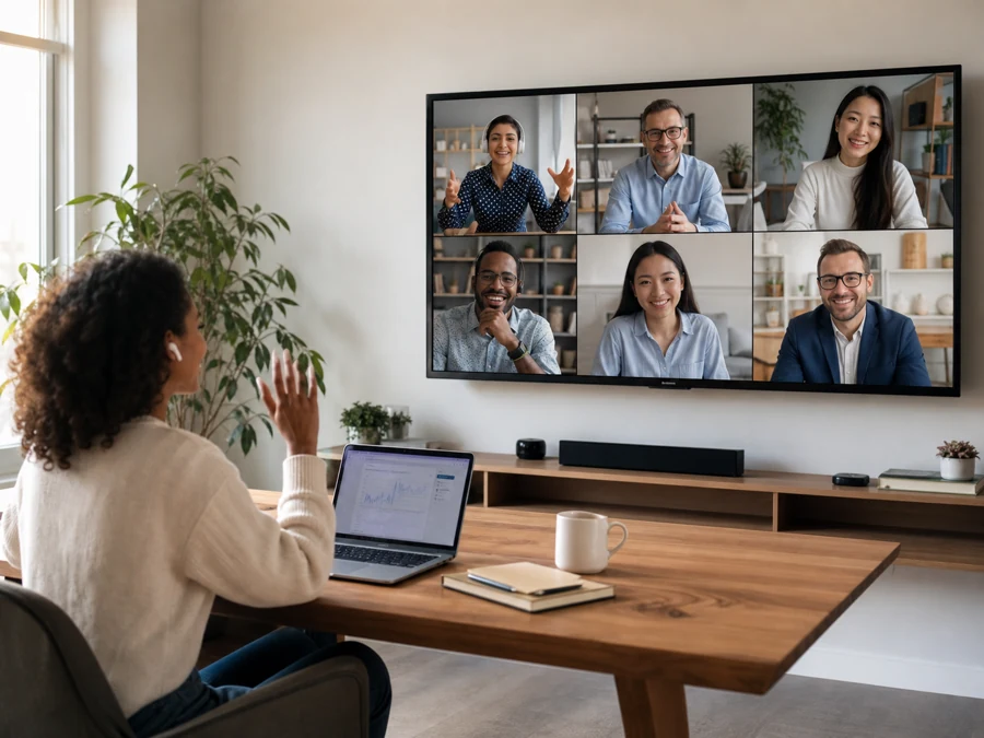 Remote team collaboration session